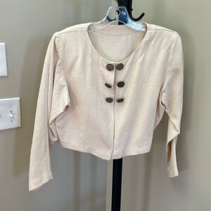 Thai raw silk custom made cream jacket.